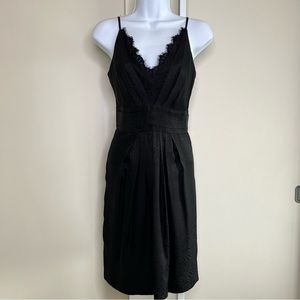 Kenar 100% silk and lace dress - snakeskin print - black